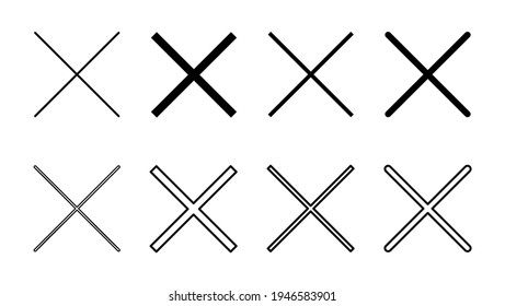 Close icon set. Delete icon vector. cross sign