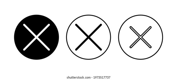 Close icon set. Delete icon vector. cross sign