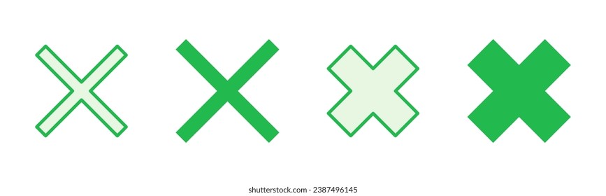 Close icon set. Delete icon vector. cross sign