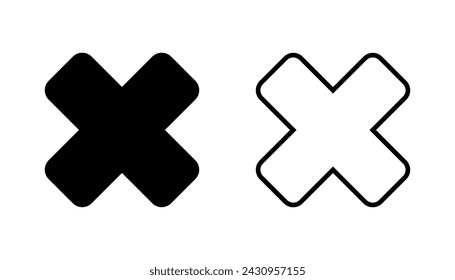 Close icon set. Delete icon vector. cross sign