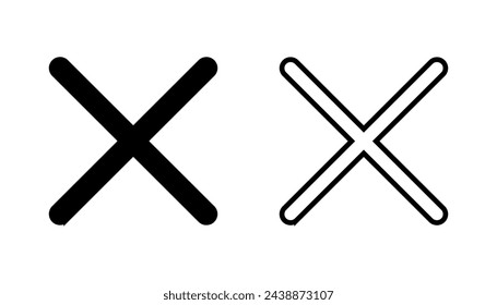 Close icon set. Delete icon vector. cross sign