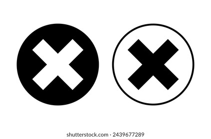 Close icon set. Delete icon vector. cross sign