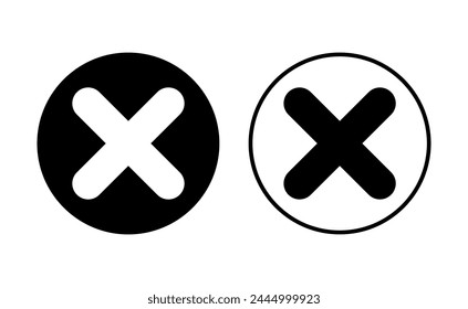 Close icon set. Delete icon vector. cross sign