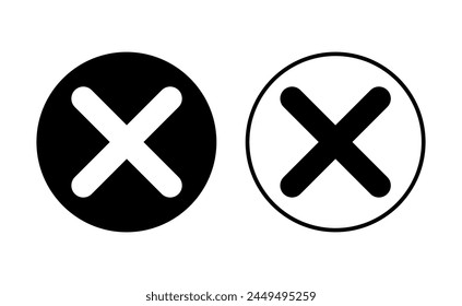 Close icon set. Delete icon vector. cross sign