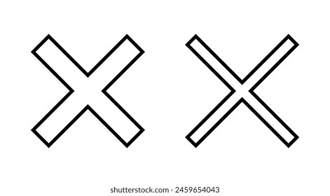 Close icon set. Delete icon vector. cross sign