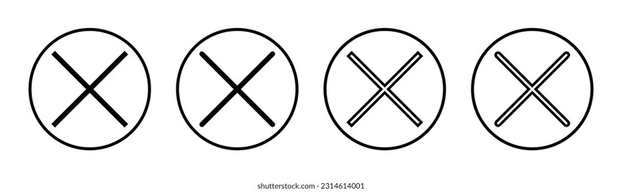 Close icon set illustration. Delete sign and symbol. cross sign