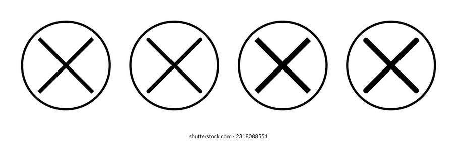 Close icon set illustration. Delete sign and symbol. cross sign