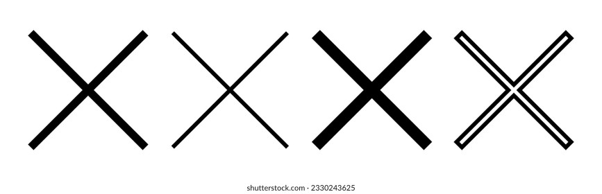 Close icon set illustration. Delete sign and symbol. cross sign