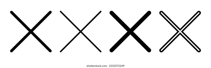 Close icon set illustration. Delete sign and symbol. cross sign