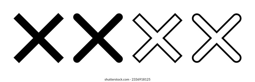 Close icon set illustration. Delete sign and symbol. cross sign