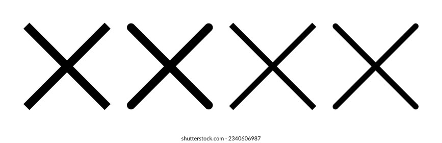 Close icon set illustration. Delete sign and symbol. cross sign