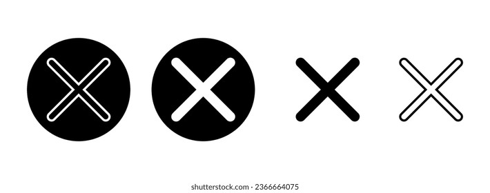 Close icon set illustration. Delete sign and symbol. cross sign