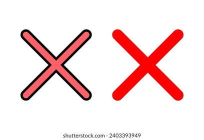 Close icon set illustration. Delete sign and symbol. cross sign