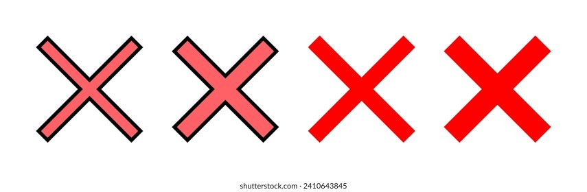 Close icon set illustration. Delete sign and symbol. cross sign