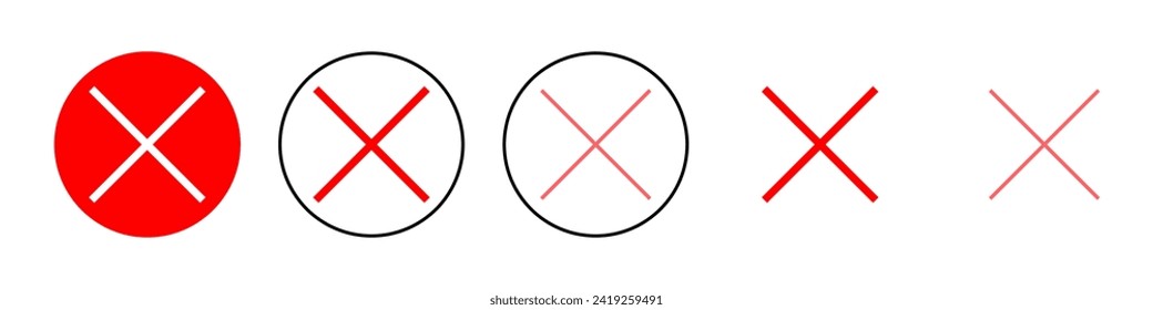 Close icon set illustration. Delete sign and symbol. cross sign