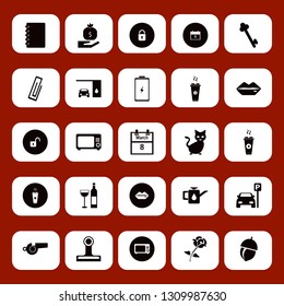 close icon set with microwave, lips and notebook vector illustration