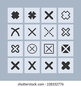 Close icon set for site