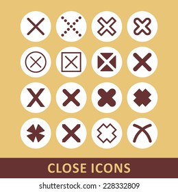 Close icon set for site