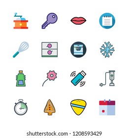 close icon set. vector set about snowflake, guitar pick, notebook and cookie icons set.