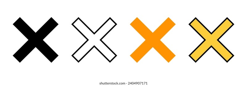 Close icon set vector. Delete sign and symbol. cross sign