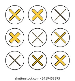 Close icon set vector. Delete sign and symbol. cross sign