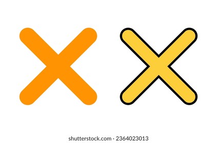 Close icon set for web and mobile app. Delete sign and symbol. cross sign