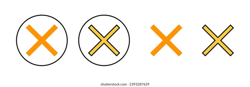 Close icon set for web and mobile app. Delete sign and symbol. cross sign