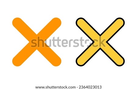 Close icon set for web and mobile app. Delete sign and symbol. cross sign