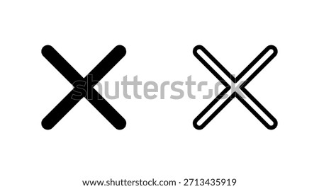 Close icon symbol for apps and websites. Delete sign and symbol. cross sign