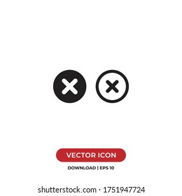 Close icon vector. Cancel sign, delete symbol.