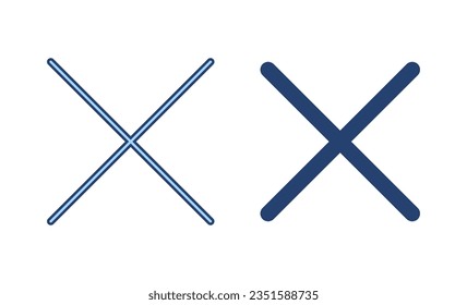 Schließen Sie die Symbolvektorgrafik. Zeichen und Symbol löschen. Kreuzzeichen