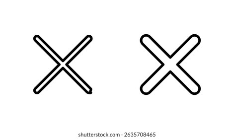 Vetor de ícone de fechamento. Excluir sinal e símbolo. sinal de cruz