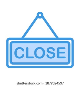 Close icon vector illustration in blue style for any projects, use for website mobile app presentation