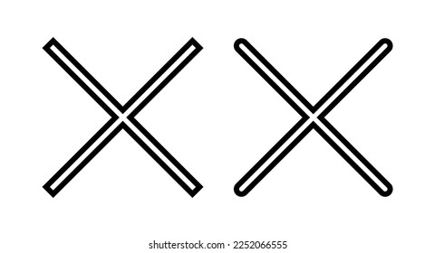 Cerrar ilustración vectorial de icono. Borrar signo y símbolo. signo cruzado