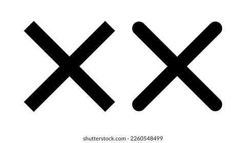 Cerrar ilustración vectorial de icono. Borrar signo y símbolo. signo cruzado