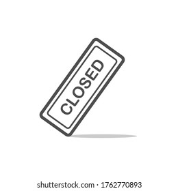 close icon. Vector shop hanging sign is closing