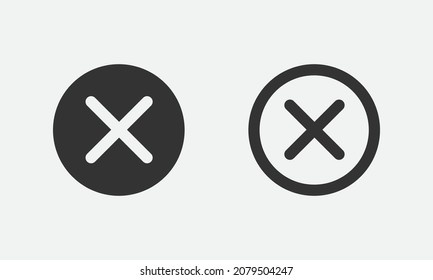 Close Icon Vector Sign. Cancel Symbol Web Design. Error, Denied, Avoid Or Wrong Data Button.