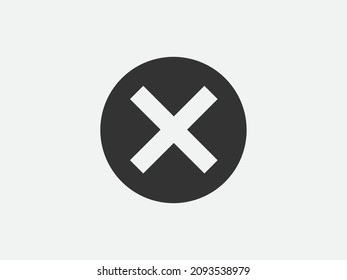 Close icon vector sign. Cancel symbol web design. Error, denied, avoid or wrong data button.