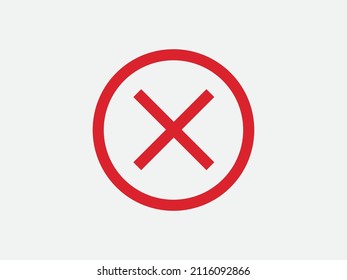 Schließen Sie das Symbol, Vektorsymbol. Das Webdesign des Symbols kündigen. Fehler, dementiert, vermieden oder falsch Datentaste.