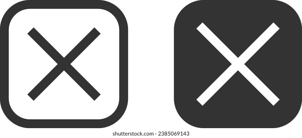 Schließen Sie das Symbol, Vektorsymbol. Das Webdesign des Symbols kündigen. Fehler, dementiert, vermieden oder falsch Datentaste.