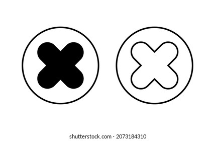Close icons set. Delete sign and symbol. cross sign