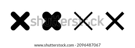 Close icons set. Delete sign and symbol. cross sign
