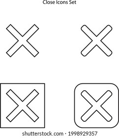 close icons set isolated on white background. close icon thin line outline linear close symbol for logo, web, app, UI. close icon simple sign.