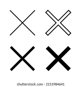 Close icons vector. Delete sign and symbol. cross sign