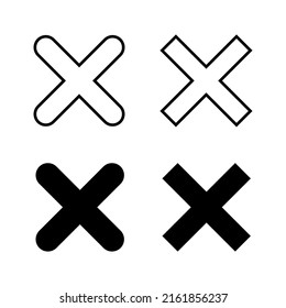 Cerrar el vector de iconos. Borrar signo y símbolo. signo cruzado