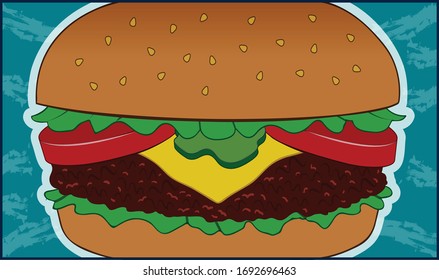 Una ilustración de una hamburguesa.