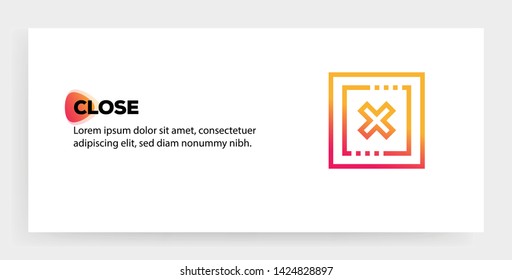 CLOSE AND ILLUSTRATION ICON CONCEPT