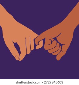 Close Up Interlocking Diverse Fingers