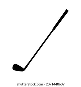 Close up of iron or wedge golf club flat vector icon for sports apps and websites