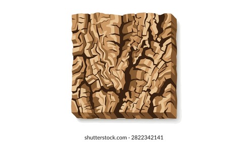 close up of isolated cracked dry brown wood texture showing detailed grain patterns natural lines and rough surface for design background